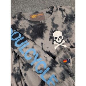 Aviator‎ Nation x Soulcycle Tie Dye Skull Crewneck Sweatshirt Womens XS Gray